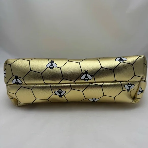 Disney Winnie the Pooh Gold Honeycomb Bee Cosmetic Travel Pouch NWT - Picture 3 of 7